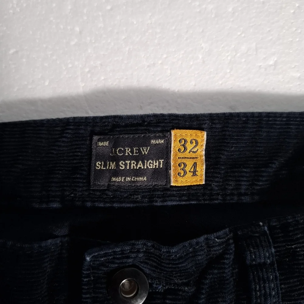 J.Crew Corduroy Pants Mens 32x34 Navy Slim Straight Chino Preppy Casual